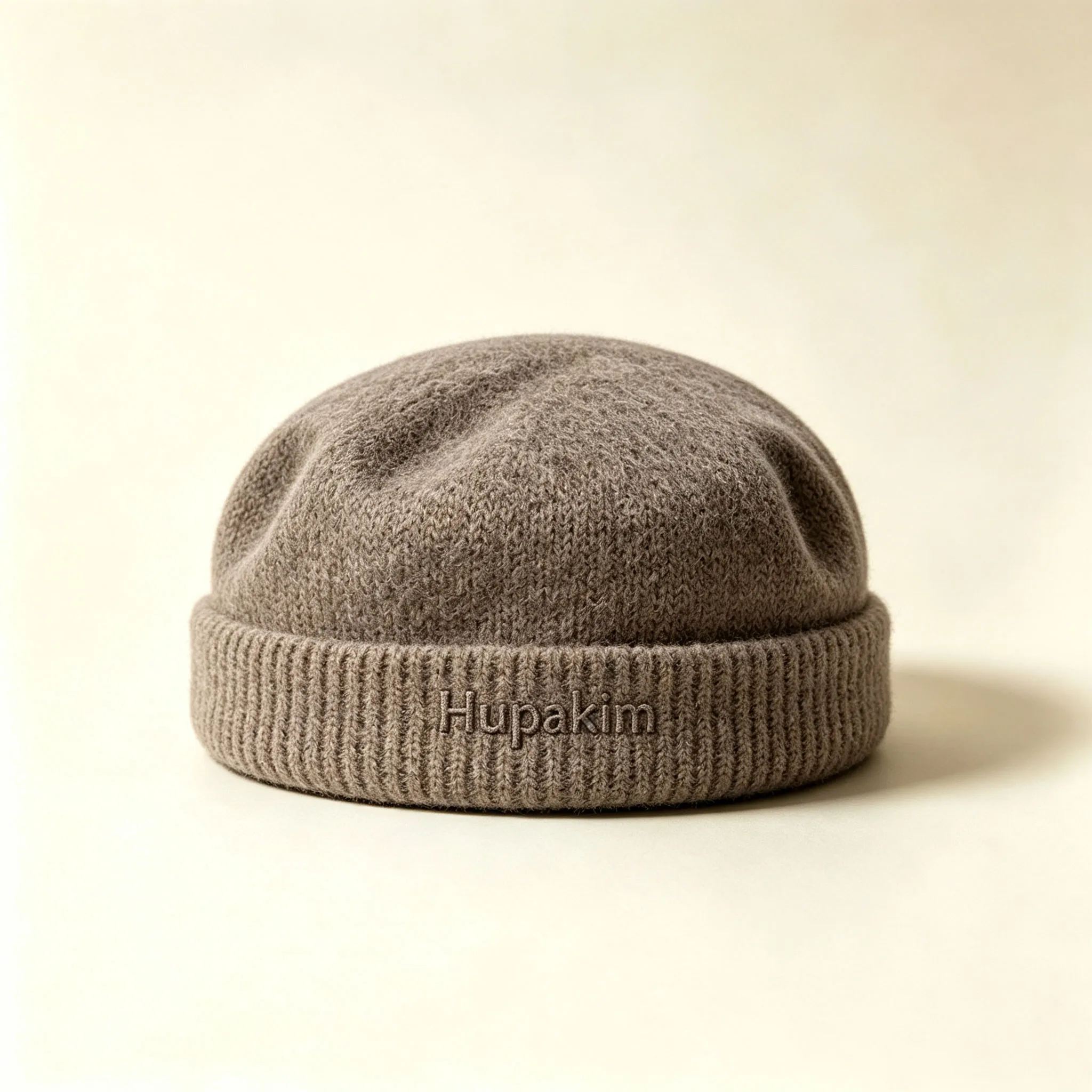 Hupakim Knit Cuff Wool-Blend Beret