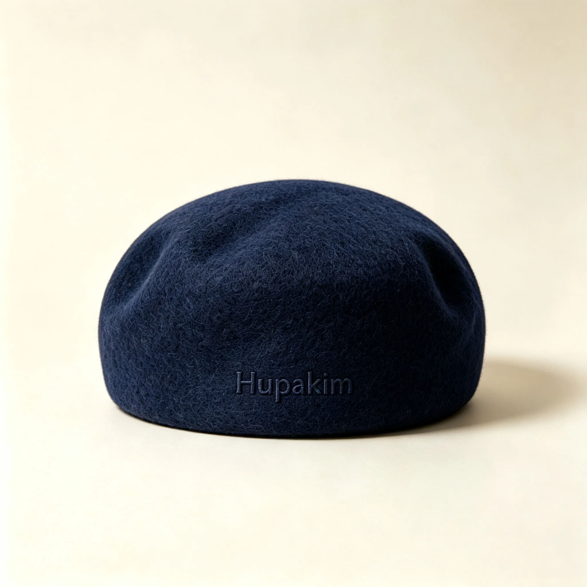 Hupakim Deep Navy Wool-Blend Beret
