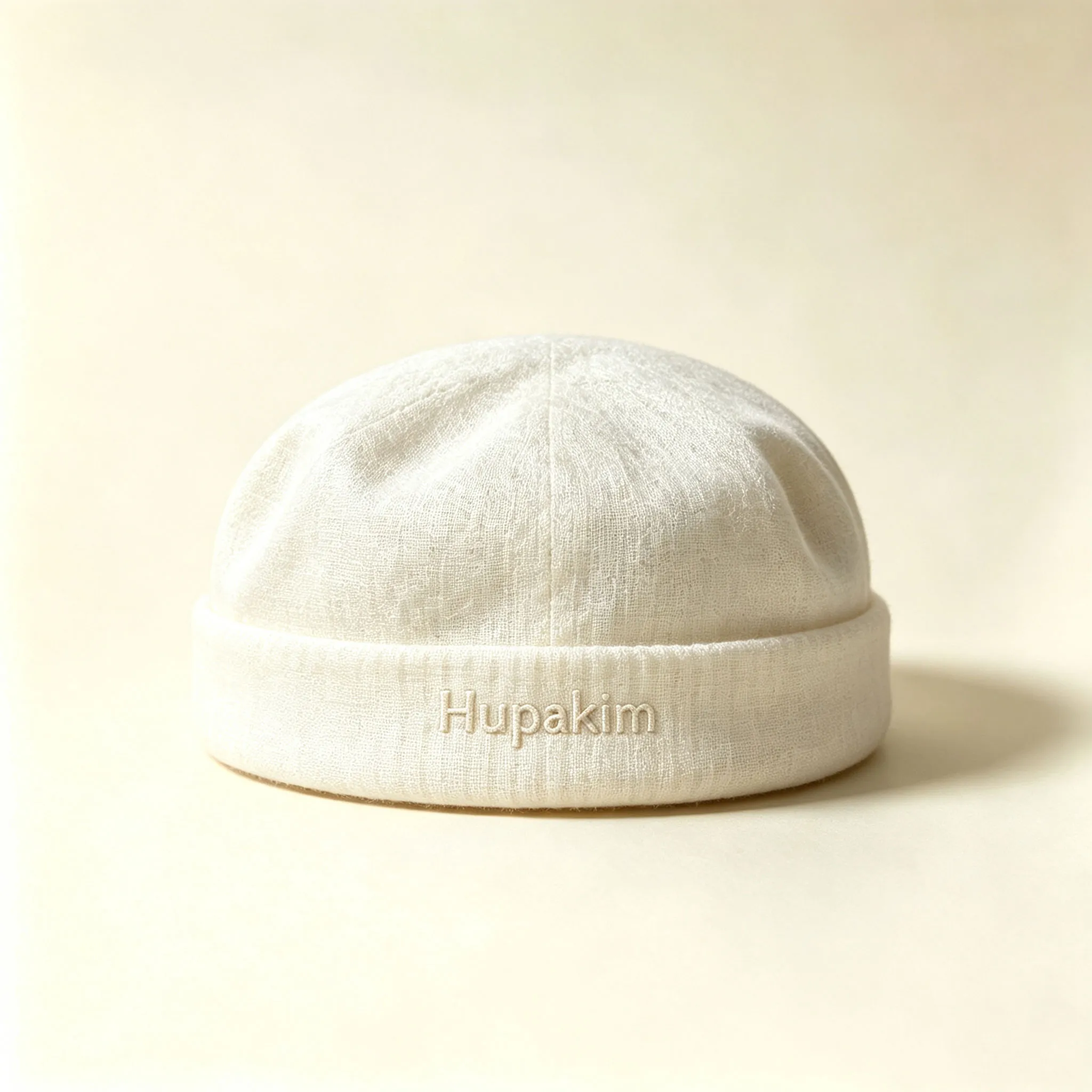 Hupakim Cream Linen-Blend Beret